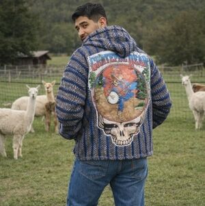 Grateful Dead Vintage Baja Joe Hoodie + Liquid Blue Tie-dye 1994 Banjo Patch